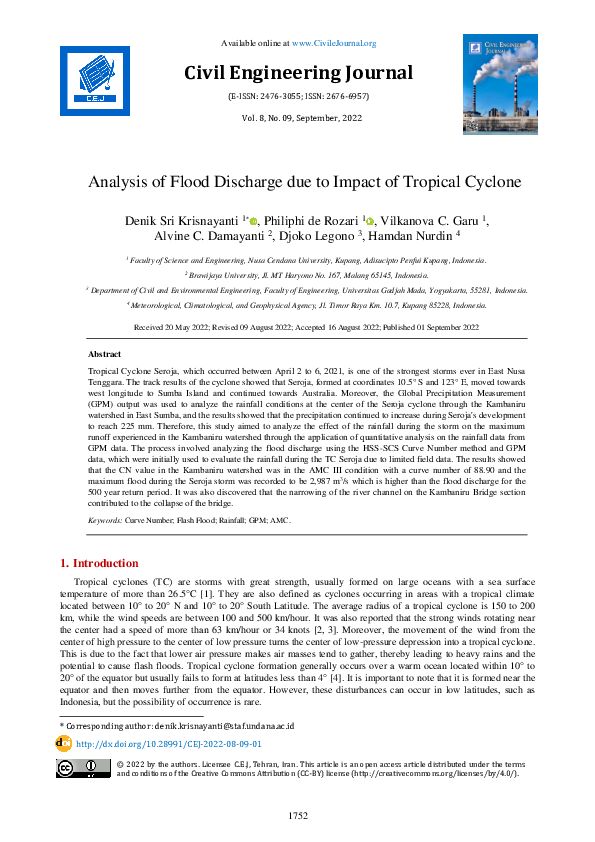 (PDF) Analysis of Flood Discharge due to Impact of Tropical Cyclone
