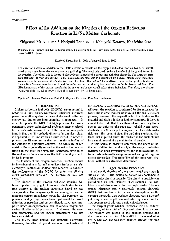 (PDF) Effect of La Addition on the Kinetics of the Oxygen Reduction ...