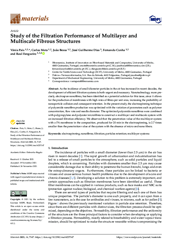 (PDF) Study of the Filtration Performance of Multilayer and Multiscale ...