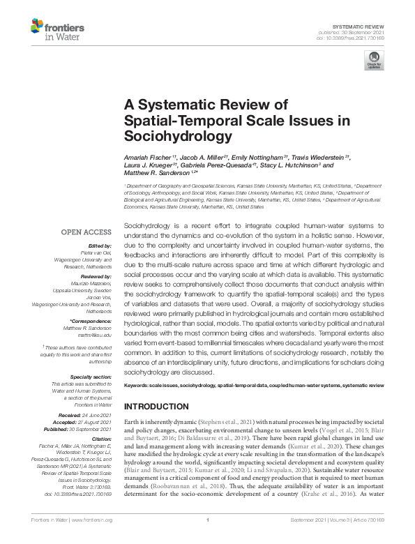 (PDF) A Systematic Review of Spatial-Temporal Scale Issues in ...