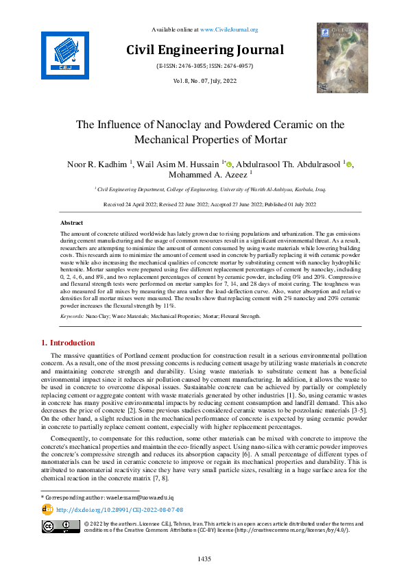 (PDF) The Influence of Nanoclay and Powdered Ceramic on the Mechanical ...