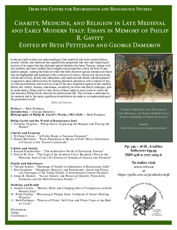 (PDF) ES 58 Charity, Medicine, and Religion in Late Medieval and Early ...