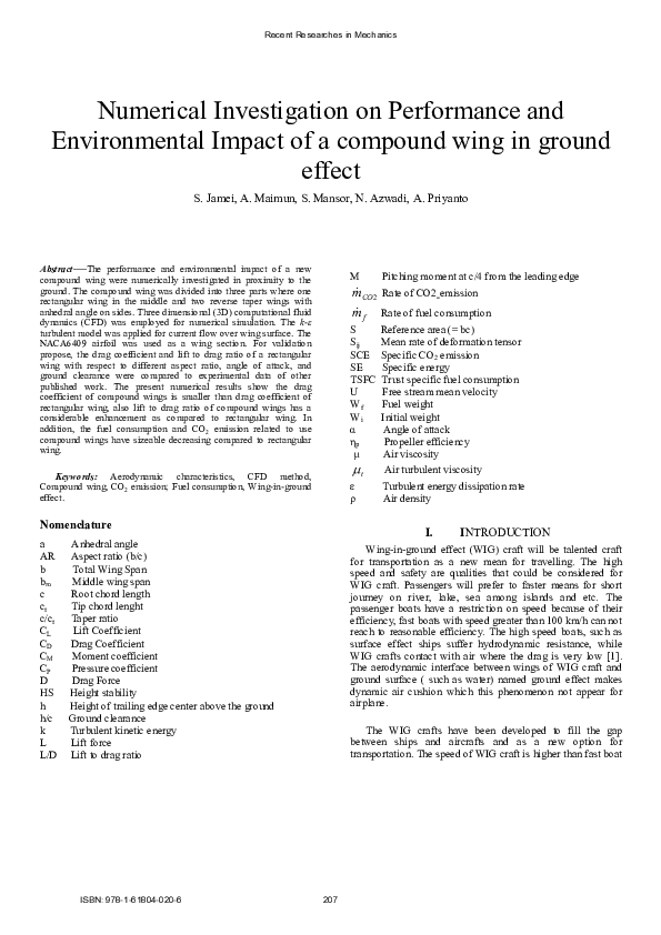 (PDF) Numerical Investigation on Performance and Environmental Impact ...