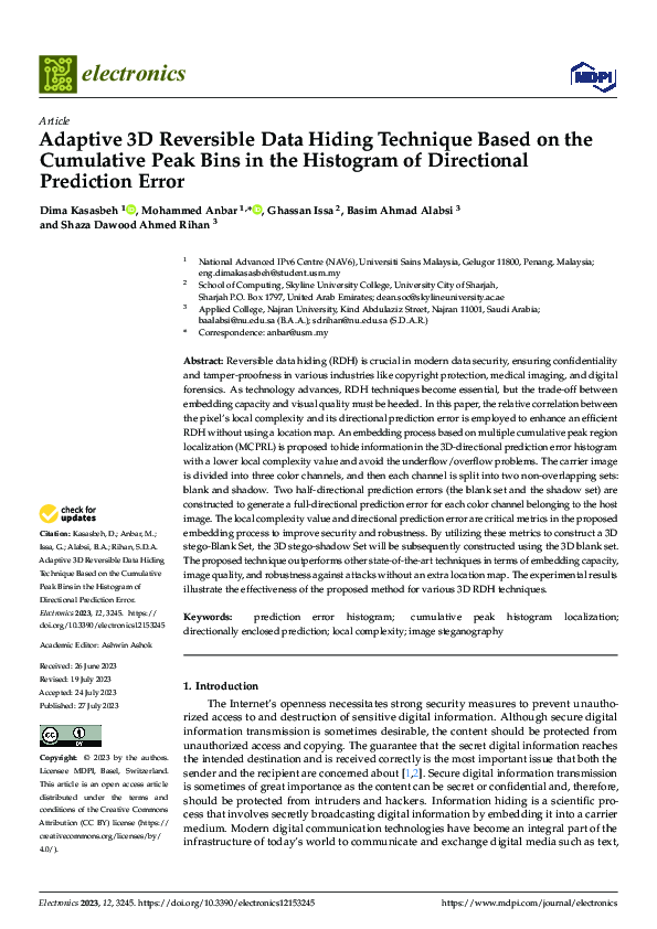 (PDF) Adaptive 3D Reversible Data Hiding Technique Based on the ...