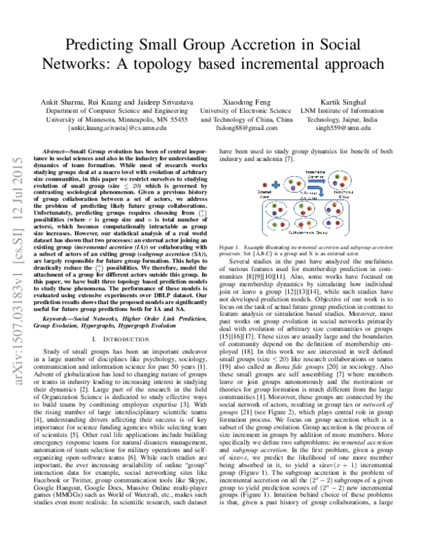 (PDF) Predicting Small Group Accretion in Social Networks