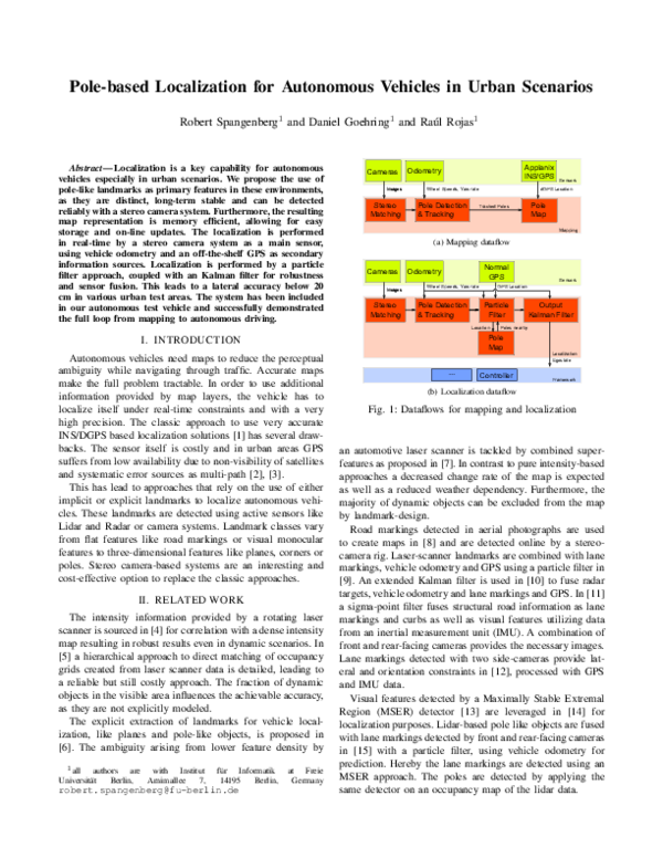 (PDF) Pole-based localization for autonomous vehicles in urban scenarios