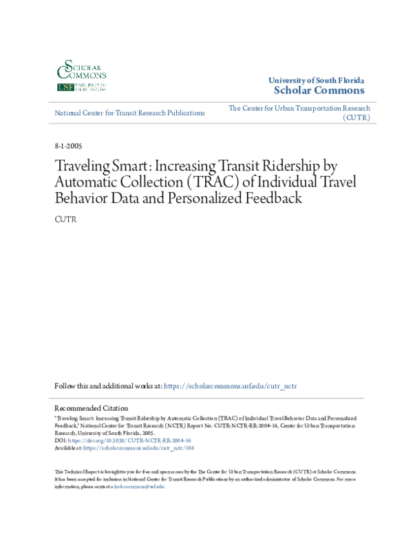 (PDF) The impact of fare integration on travel behavior and transit ...