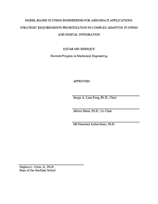 (PDF) MODEL-BASED SYSTEMS ENGINEERING FOR AEROSPACE APPLICATIONS ...