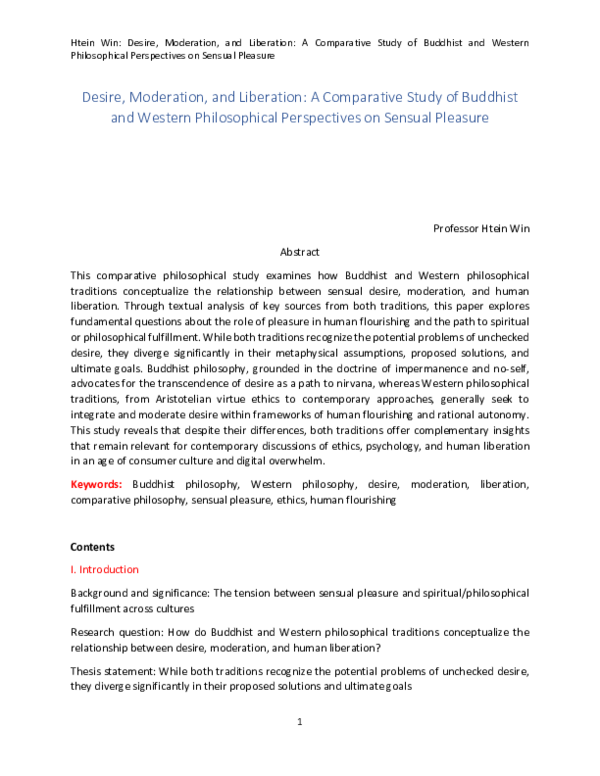 (PDF) Desire, Moderation, and Liberation: A Comparative Study of ...