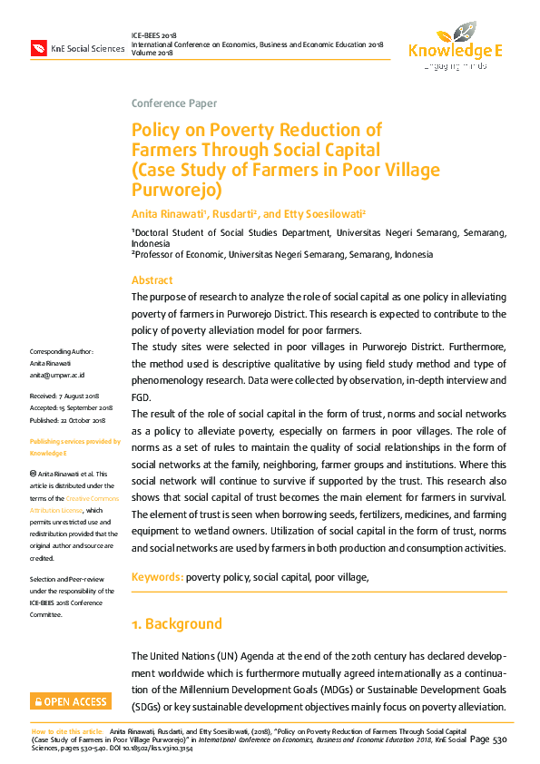 (PDF) Policy on Poverty Reduction of Farmers Through Social Capital ...