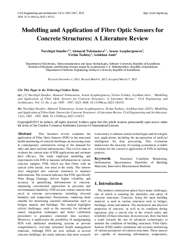 (PDF) Modelling and Application of Fibre Optic Sensors for Concrete ...