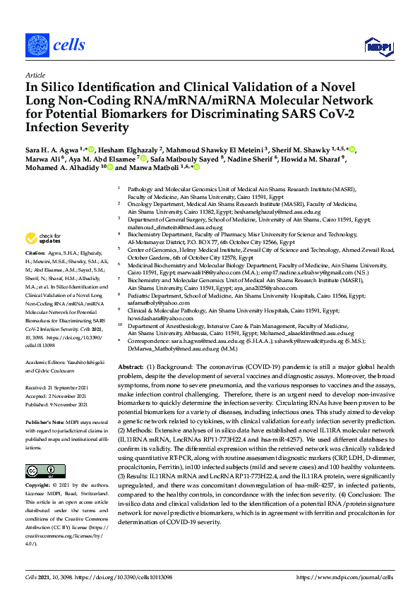 (PDF) In Silico Identification and Clinical Validation of a Novel Long ...