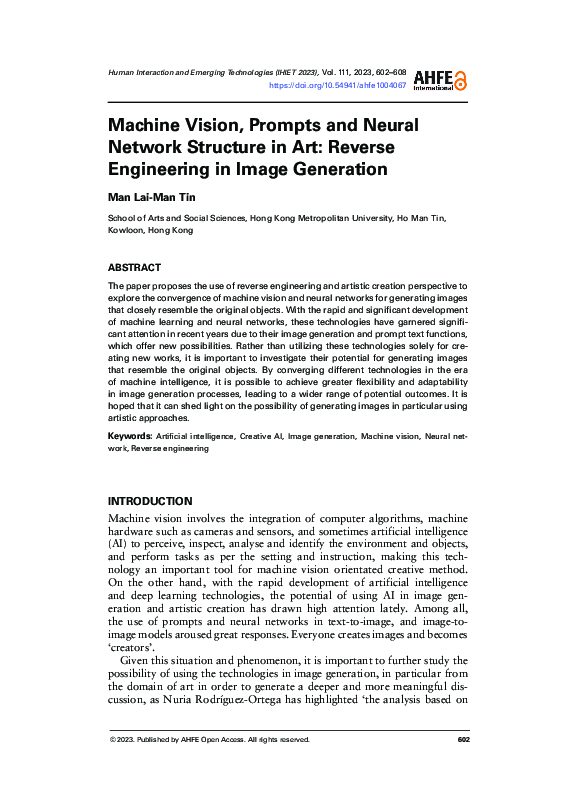 (PDF) Machine Vision, Prompts and Neural Network Structure in Art ...