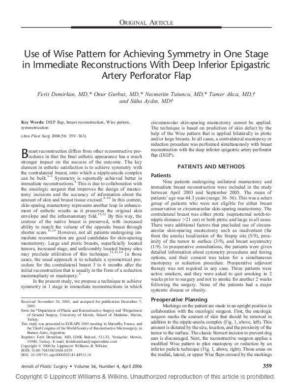 (PDF) Use of Wise Pattern for Achieving Symmetry in One Stage in ...