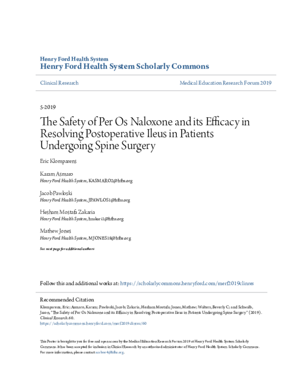 (PDF) The Safety of Per Os Naloxone and its Efficacy in Resolving ...