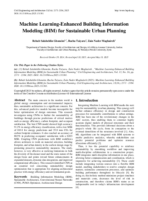 (PDF) Machine Learning-Enhanced Building Information Modeling (BIM) for ...