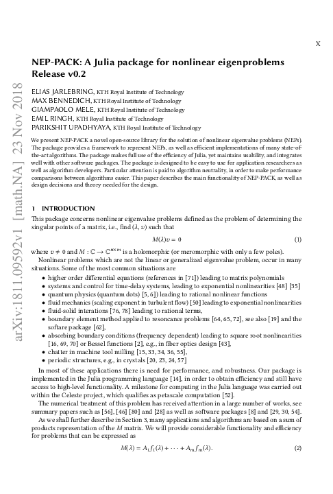 (PDF) NEP-PACK: A Julia package for nonlinear eigenproblems - v0.2