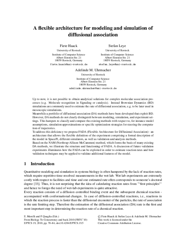 (PDF) A flexible architecture for modeling and simulation of ...