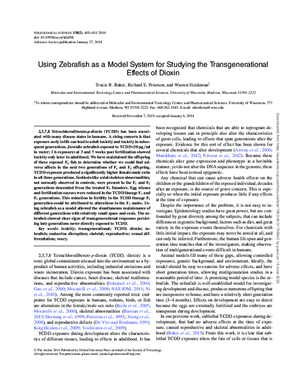 (PDF) Using Zebrafish as a Model System for Studying the ...