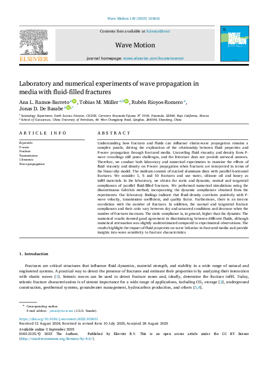 (PDF) Laboratory and numerical experiments of wave propagation in media ...