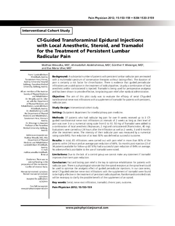 (PDF) CT-Guided Transforaminal Epidural Injections with Local ...