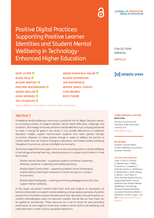 (PDF) Positive Digital Practices: Supporting Positive Learner ...