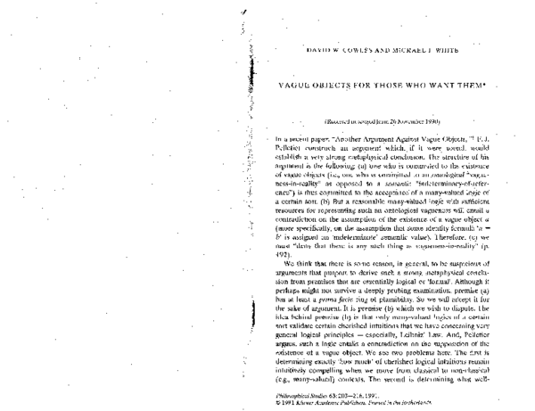 (PDF) Vague Objects for Those Who Want Them