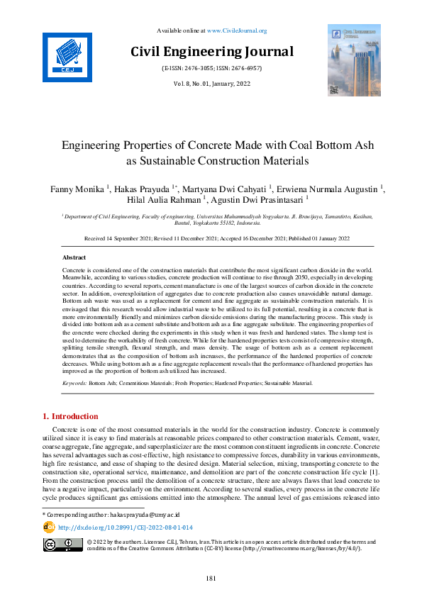 (PDF) Engineering Properties of Concrete Made with Coal Bottom Ash as ...