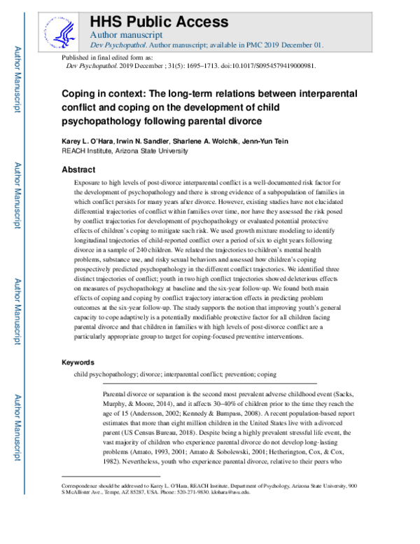 (PDF) Coping in context: The effects of long-term relations between ...