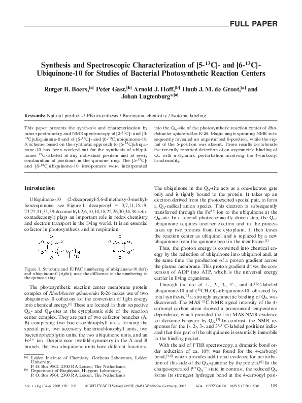 (PDF) Synthesis and Spectroscopic Characterization of [5-13C]- and [6 ...