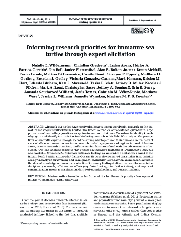 (PDF) Informing research priorities for immature sea turtles through ...