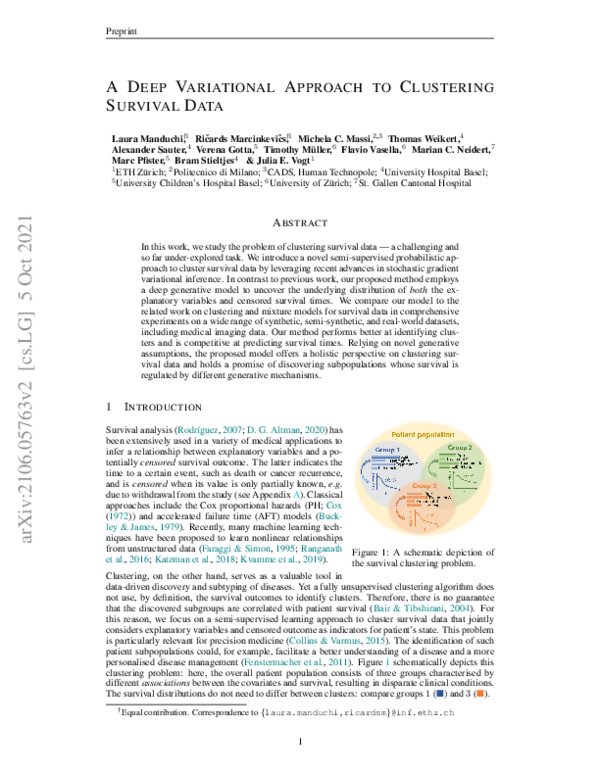(PDF) A Deep Variational Approach to Clustering Survival Data