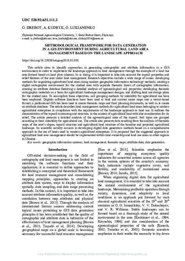 (PDF) Methodological framework for data generation in a GIS-environment ...