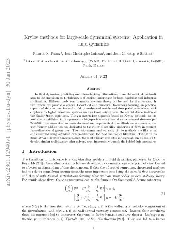 (PDF) Krylov Methods for Large-Scale Dynamical Systems: Application in ...