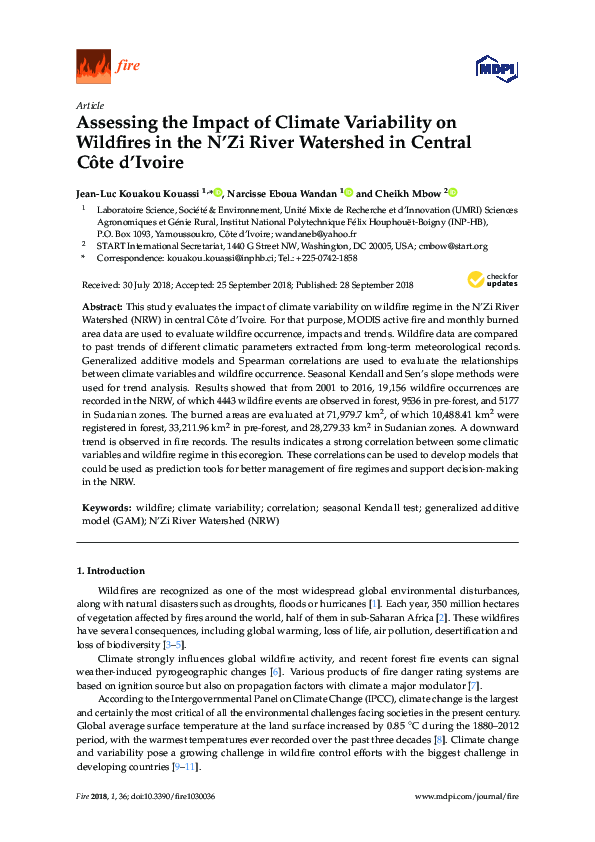 (PDF) Assessing the Impact of Climate Variability on Wildfires in the N ...