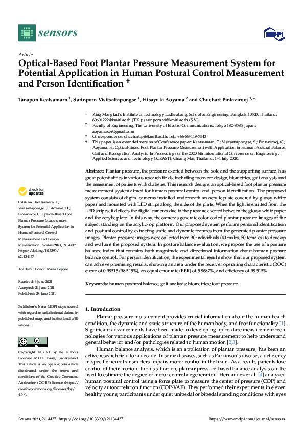 (PDF) Optical-Based Foot Plantar Pressure Measurement System for ...