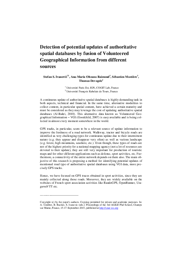 (PDF) Detection of potential updates of authoritative spatial databases ...