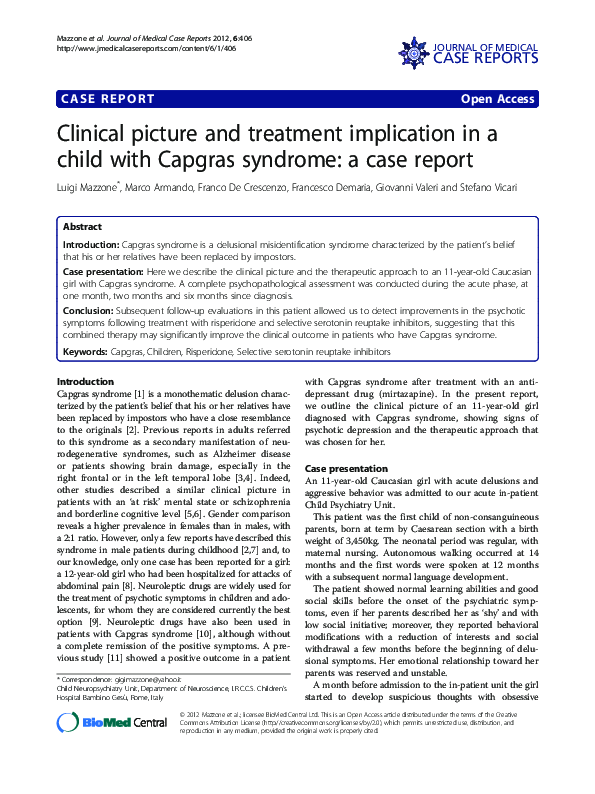 (PDF) Clinical picture and treatment implication in a child with ...