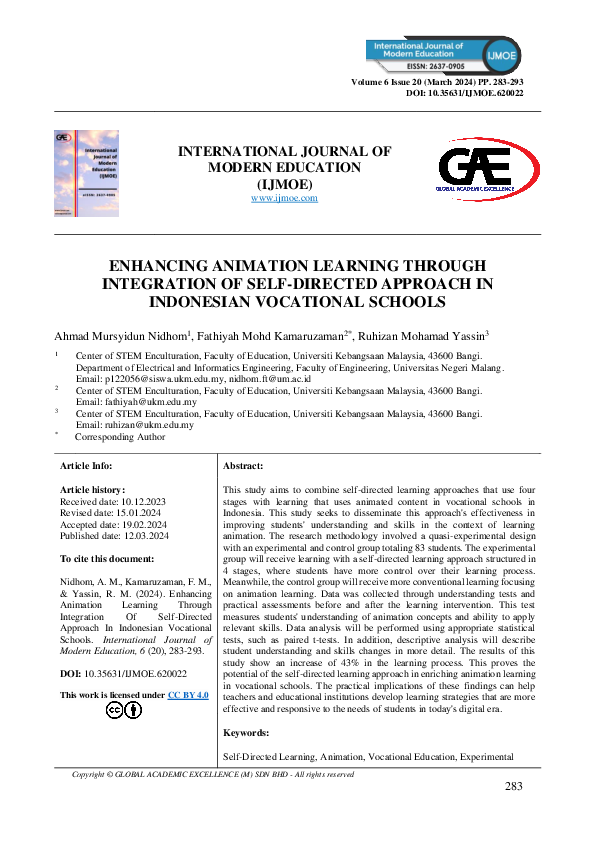 (PDF) Enhancing Animation Learning Through Integration of Self-Directed ...