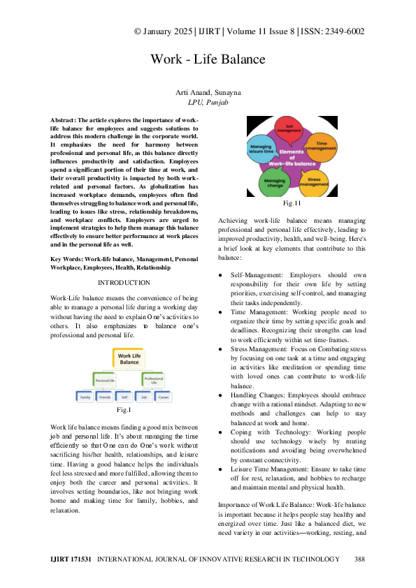 (PDF) Work -Life Balance
