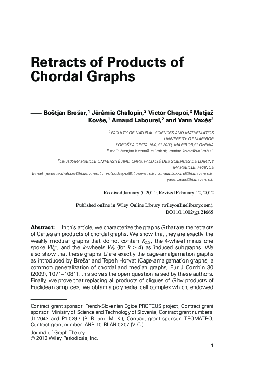 (PDF) Retracts of Products of Chordal Graphs