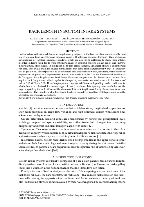 (PDF) Rack length in bottom intake systems