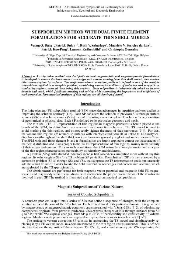 (PDF) Subproblem method with dual finite element formulations for ...