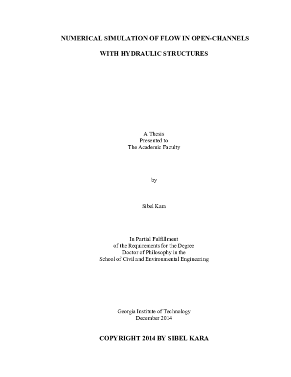 (PDF) Numerical simulation of flow in open-channels with hydraulic ...