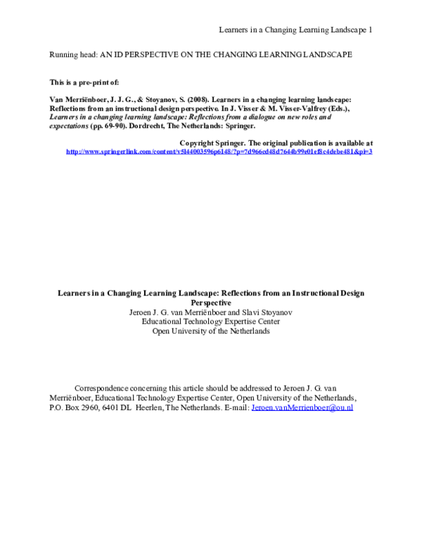 (PDF) Learners in a Changing Learning Landscape: Reflections from an ...