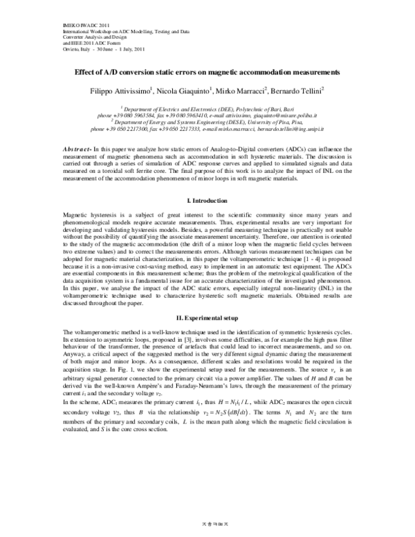 (PDF) Effect of A/D conversion static errors on magnetic accommodation ...