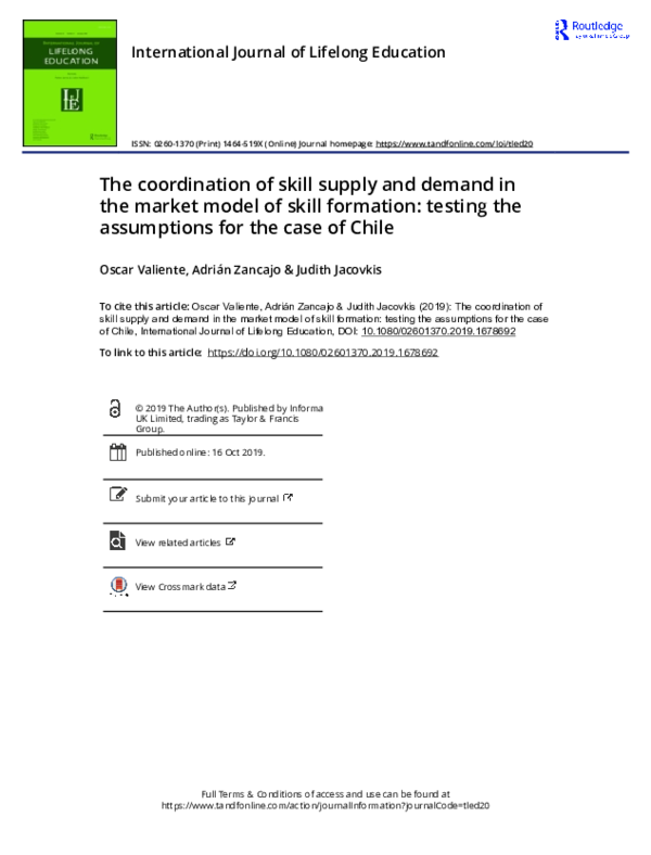 (PDF) The coordination of skill supply and demand in the market model ...