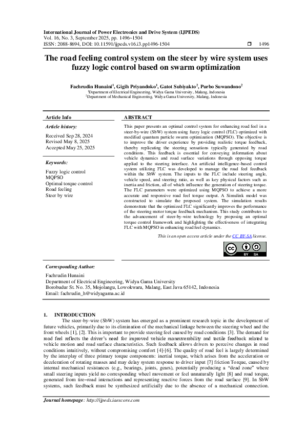 (PDF) The road feeling control system on the steer by wire system uses ...