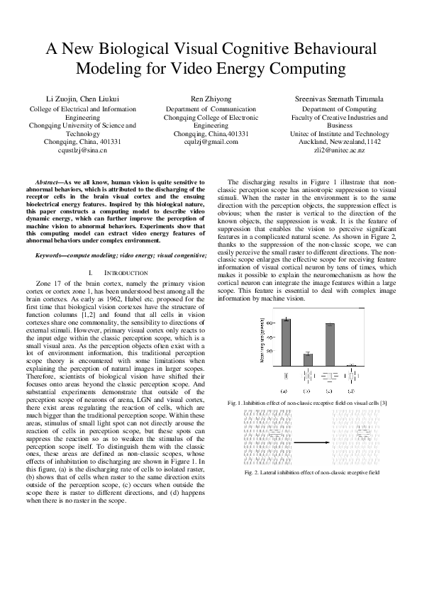 (PDF) A new biological visual cognitive behavioural modeling for video ...
