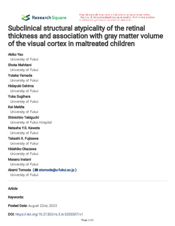 (PDF) Subclinical structural atypicality of the retinal thickness and ...